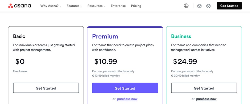 ASANA App Pricing