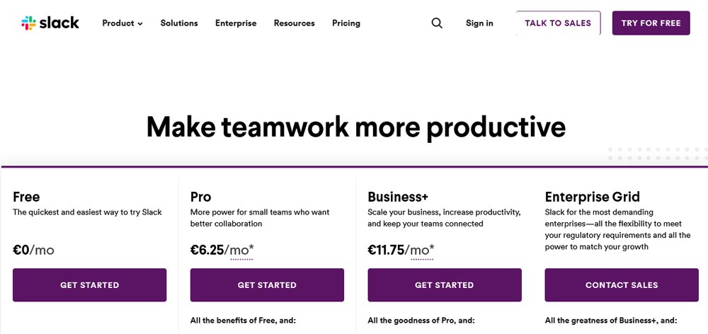 SLACK App Pricing